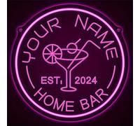 Custom Cocktail LED Neon Sign Personalized Home Bar Name Neon Lights with Adjustable Brightness Customized Cocktail Beer Light Up Signs for Bars, Pubs Night Markets Business Wall Décor