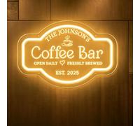 Custom Coffee Neon Sign for Cafe Personalized Beverage Logo LED Neon Lights for Hobby Lovers Shop Gifts Dimmable Custom Light Up Signs for Bistro Commercial Wall Decor