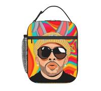 Custom Colorful Bad B-Bunny Thermal Insulated Lunch Bags Resuable Lunch Box for Kids School Children Storage Food Tote Bags