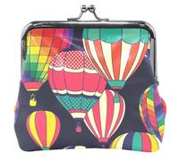 Custom Colorful Hot Air Balloons Coin Purse Holder Women Leather Animal Print Kiss Lock Change Purse for Coins, Colorful Hot Air Balloons, OneSize