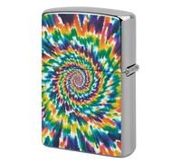 Custom Colorful Spiral Tie Dye Lighter Case Personalized Metal Lighter Cover Holder Reusable Shockproof Protective Lighters Without Insert Gift for Men Women Dad Husband