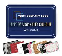 Custom Commercial Door Floor Mat For Business With Personalized Logo Name Slogan Image Text Customized Flannel Washable Rug Carpet for Indoor Outdoor Entrance Non-Slip Backing
