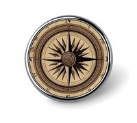 Custom Compass Wind Road Map Lapel Pin Aluminum Alloy Button Badge Personalized Exquisite Brooch Classic Mini Pin 1 Inch for Backpacks Hat Suit Jacket Clothing Decoration