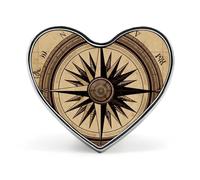 Custom Compass Wind Road Map Lapel Pin Aluminum Alloy Button Badge Personalized Heart Exquisite Brooch Classic Mini Pin for Backpacks Hat Suit Jacket Decoration
