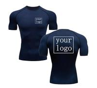 Custom Compression T Shirt Your Design Logo Tops Men Women Print Short Sleeve Quick Dry Tshirt for Jogging Gym Sports Fitness Workout color4,M