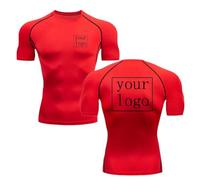Custom Compression T Shirt Your Design Logo Tops Men Women Print Short Sleeve Quick Dry Tshirt for Jogging Gym Sports Fitness Workout color5,L