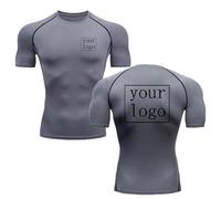 Custom Compression T Shirt Your Design Logo Tops Men Women Print Short Sleeve Quick Dry Tshirt for Jogging Gym Sports Fitness Workout color3,L