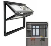 Custom Concession Folding Sliding Window, Up Down Folding Serving Window, Aluminum Alloy 85 °Opening Cake Serving Windows for Coffee Shop(WxH 36x32in/91.4x81.2cm)