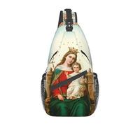 Custom Cool Virgin Mary Sling Bags for Traveling Men's Catholic Christian Chest Crossbody Backpack Shoulder Daypack
