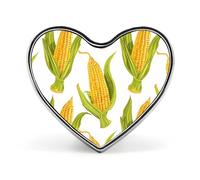 Custom Corn on The Cob Image Lapel Pin Aluminum Alloy Button Badge Personalized Heart Exquisite Brooch Classic Mini Pin for Backpacks Hat Suit Jacket Decoration