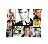 Custom Cotton & Polyester Soft Pillow Case Cover 20X26 (One Side) - American California Actor Star Music Singer Fashion Popular Hot Zac Efron Collage Pillowcase For Fans Design