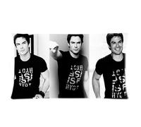 Custom Cotton & Polyester Soft Rectangle Zippered Pillow Case Cover 20X36 (Two Sides) - Movie Star - Ian Somerhalder Poster Picture Collage Personalized Pillowcase For Fans Design