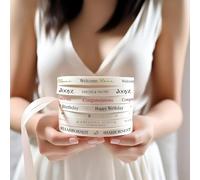 Custom Cotton Ribbon 91 Metres, 100% Cotton Ribbon in Various Print Patterns, 1cm-5cm Wide Fabric Bows for Wedding, Engagement, Birthday, White/Black Personalised Tape