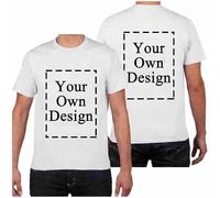 Custom Cotton T-Shirt - Personalised Front and Back T Shirt with Your Image/Logo/Photo/Text, Short Sleeve Crew Neck Tee Shirt for Men/Women Classic fit Weiß S