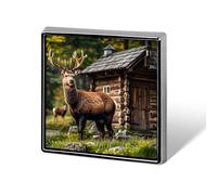 Custom Country Lodge Bear Deer Lapel Pin Aluminum Alloy Button Badge Personalized Exquisite Brooch Classic Mini Pin 0.7" X 0.7" Inch for Backpacks Hat Suit Jacket Clothing Decoration