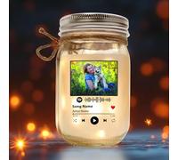 Custom Couple Jar Night Light with Photo & Names - Personalized Romantic Gift for Him Her - Ideal for Wedding, Valentine's Day, or Anniversary Keepsake