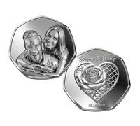 Custom Couple Photo Engraved Keepsake Coin, Personalized Photo Valentine's Day Coins for Couple, Custom Picture Commemorative Anniversary Memorial Coin Gift for Him Her Boyfriend Women Men (style 03)