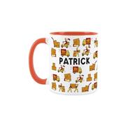 Custom Courier Mug - Personalised Funny Parcel Delivery Driver Novelty Gifts - Tea/Coffee Hot Drinks Orange Ceramic Cup Present