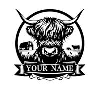 Custom Cow Metal Farm Sign, Cow Wall Art, Personalized Farmhouse Decor, Farmer Gift