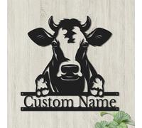 Custom Cow Metal Sign,Cow Wall Art,Cow Decor,Cow Farm Sign,Personalized Cow Farmhouse Decor,Farmer Name Sign,Farmer Gift,Cow Lover Gifts (Style-5)