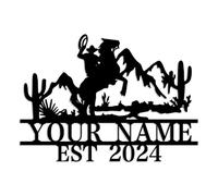 Custom Cowboy Metal Sign,Custom Western Cowboy Skull Hold Gun Metal Wall Art,Custom Western Cowboy Roping Metal Wall Art ,Personalized Cowboy Name Sign,Western Cowboy Decor,Farmhouse Decor (Cowboy I)
