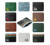 Custom Credit Card Holder Women Reversible, Personalized Luxury Vegan Leather Slim Wallet, Name Initial Monogram Minimalist Thin Front Pocket Wallet, Birthday Christmas Thanksgiving Gift for Dad Mom,