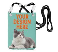 Custom Cross Body Cellphone Bag for Women Girls With Any Color Text Photo Logo, Personalised Small Shoulder Bags with Adjustable Strap