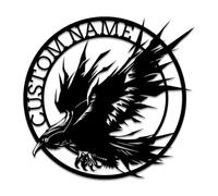 Custom Crow Metal Sign,Raven Sign,Personalized Black Crow Name Sign,Metal Crow Wall Art,Raven Birdwatch Home Decor,Gift for Bird Lover (Style A)