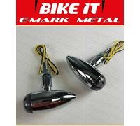 Bike It LED Spirit Indicators With Chrome Body And Black Lens