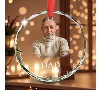 Custom Crystal Glass Cardinal Memorial Ornament, My Mind Still Talks to You Personalized Photo Keepsake Sympathy Gift for Loss of Loved One