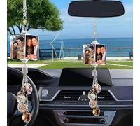 Custom Crystal Photo Car Hanging Ornament Personalized Car Decor Accessories Decorative Accessories Exquisite Rearview Mirror (pinwheel)