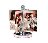 Custom Crystal Photos 3D Rotatable Cube Photo Frame Home Decoration Gift Personalized Photo Display Picture Frame for Love Friends Birthday Wedding Home Decoration 4 Photos(Luminous)