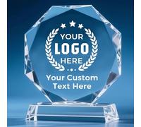 Custom Crystal Trophy Award, Personalised Awards and Trophies with Logo/Photo/Text, Customizable Glass Trophies Plaques for Corporate Events, All Sports, Award for Employees Achievement & Appreciation
