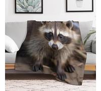 Custom Cub Raccoon Flannel Fleece Throw Blanket 50x60 Inch Soft Cozy Throws for Couch Sofa Bed Farmhouse Blankets Comfort Decorative Bedtime Blanket Lightweight All Season Easy Care