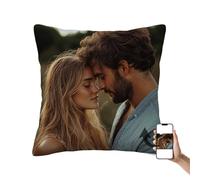 Custom Cushion Covers, Outdoor Cushion Covers 50 x 50, Personalised Pillow with Invisible Zipper, Add Your Text, Picture, Design on Pillow, Gift idea for Birthday, Wedding and Special Moments, X-5