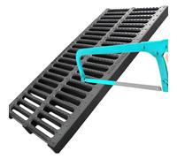 Custom Cut Drainage Channel Cover Rectangular Grate for Sewage Drain 50x20cm Plastic Black Drain Cover H1.2in Fits Various Applications & Weatherproof