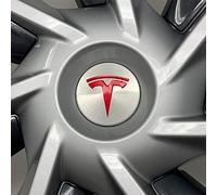 Custom Cut Graphics Wheel Decals for Tesla Model Y & Tempest, 5-pc Set (Gloss Red)