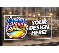 Custom Cut Vinyl Gloss Sticker | Any Size, Any Shape | Personalised Wall/Window Decal | Indoor & Outdoor | Ideal for Shop Fronts, Signs & Branding | Same Day Print
