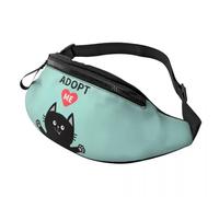Custom Cute Adopt Me Black Fanny Pack Men Women Funny Baby Kitten Crossbody Waist Bag for Running Money Pouch