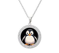 Custom Cute Bird Picture Necklace Personalized Circle Chain Pendant Gold/Silver Photo Dog Tag Keepsake Necklaces Hip Hop Memorial Jewelry Gifts for Men Women, One size, Titanium Steel, Rhinestone