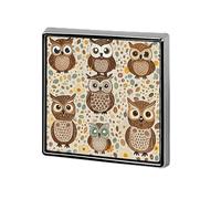 Custom Cute Brown Cartoon Owls Lapel Pin Aluminum Alloy Button Badge Personalized Exquisite Brooch Classic Mini Pin 0.7" X 0.7" Inch for Backpacks Hat Suit Jacket Clothing Decoration