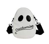 Custom Cute Devil Design Crossbody Bags for Women,Personalized Custom Your Embroidered Text,Mini Messenger Tote Bags with Zipper (White)