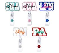 Custom Cute Name Retractable Badge Reel for Nurses & Doctors | Personalized Acrylic Nurse Badge Holder
