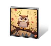 Custom Cute Owl Lapel Pin Aluminum Alloy Button Badge Personalized Exquisite Brooch Classic Mini Pin 0.7" X 0.7" Inch for Backpacks Hat Suit Jacket Clothing Decoration