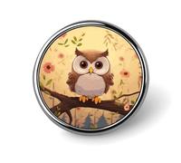 Custom Cute Owl Lapel Pin Aluminum Alloy Button Badge Personalized Exquisite Brooch Classic Pin 1 Inch for Backpacks Hat Suit Jacket Clothing Decoration