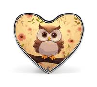 Custom Cute Owl Lapel Pin Aluminum Alloy Button Badge Personalized Heart Exquisite Brooch Classic Mini Pin for Backpacks Hat Suit Jacket Decoration