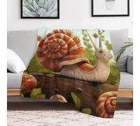 Custom Cute Snail Flannel Fleece Throw Blanket 40x50 Inch Soft Cozy Throws for Couch Sofa Bed Farmhouse Blankets Comfort Decorative Bedtime Blanket Lightweight All Season Easy Care