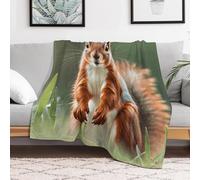 Custom Cute Squirrels Flannel Fleece Throw Blanket 50x60 Inch Soft Cozy Throws for Couch Sofa Bed Farmhouse Blankets Comfort Decorative Bedtime Blanket Lightweight All Season Easy Care