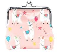 Custom Cute White Llamas Balloons Women's Coin Purses & Pouches Kiss Lock Small Change Purse
