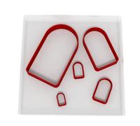 Custom Cutters Arch Shape Cutters | Set of 5 Plastic Cutter for Baking, Fondant, Clay, Pastry, Icing, Jewellery (1.5/2/3/5/8CM) v2